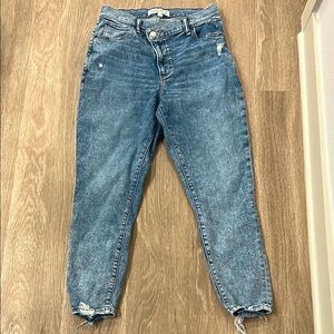 Abercrombie & Fitch - Distressed Super Skinny Ankle High Rise Curve Love Jeans
